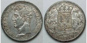 5 Franc Kingdom of France (1815-1830) Silber Karl X. von Frankreich (1757-1836)