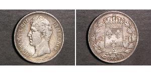 5 Franc Kingdom of France (1815-1830) Silber Karl X. von Frankreich (1757-1836)