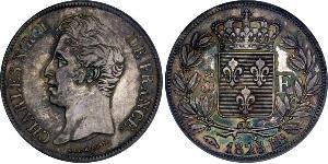 5 Franc Kingdom of France (1815-1830) Silber Karl X. von Frankreich (1757-1836)