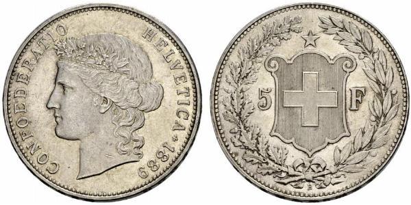5 Franc Schweiz Silber 