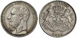 5 Franc null Silber Leopold II (1835 - 1909)