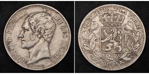 5 Franc Belgium Silver Leopold I of Belgium (1790-1865)