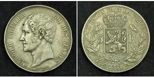 5 Franc Belgium Silver Leopold I of Belgium (1790-1865)