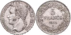 5 Franc Belgium Silver Leopold I of Belgium (1790-1865)