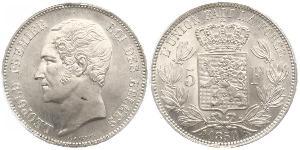 5 Franc Belgium Silver Leopold I of Belgium (1790-1865)