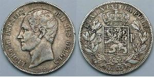 5 Franc Belgium Silver Leopold I of Belgium (1790-1865)