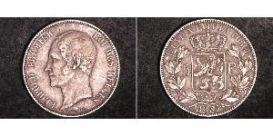 5 Franc Belgium Silver Leopold I of Belgium (1790-1865)