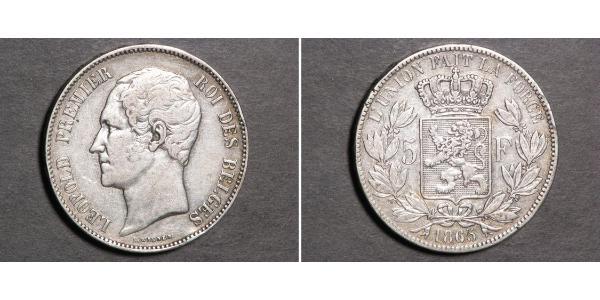 5 Franc Belgium Silver Leopold I of Belgium (1790-1865)