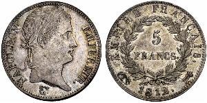 5 Franc First French Empire (1804-1814) Silver Napoleon (1769 - 1821)