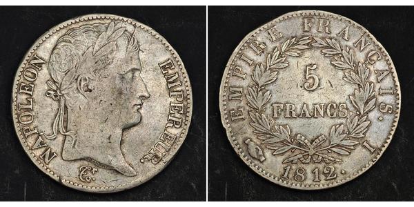 5 Franc First French Empire (1804-1814) Silver Napoleon (1769 - 1821)