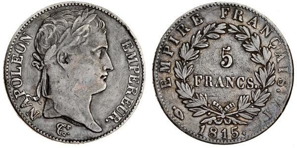 5 Franc First French Empire (1804-1814) Silver Napoleon (1769 - 1821)