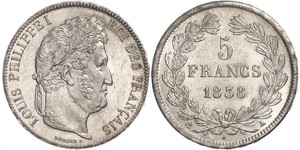 5 Franc France / July Monarchy (1830-1848) Silver Louis Philippe I of France (1773 -1850)