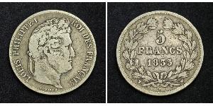 5 Franc France / July Monarchy (1830-1848) Silver Louis Philippe I of France (1773 -1850)