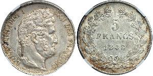 5 Franc France / July Monarchy (1830-1848) Silver Louis Philippe I of France (1773 -1850)