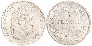 5 Franc France / July Monarchy (1830-1848) Silver Louis Philippe I of France (1773 -1850)