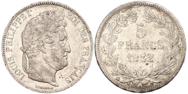 5 Franc France / July Monarchy (1830-1848) Silver Louis Philippe I of France (1773 -1850)