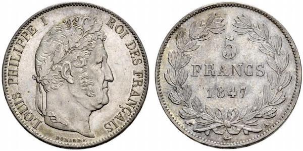 5 Franc France / July Monarchy (1830-1848) Silver Louis Philippe I of France (1773 -1850)