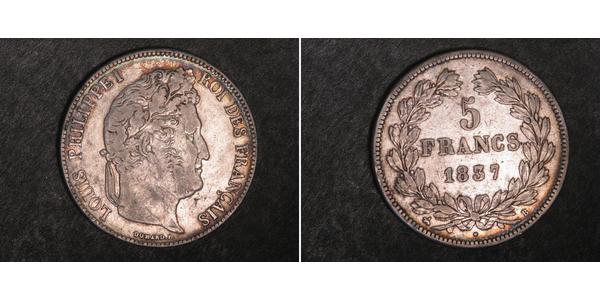 5 Franc France / July Monarchy (1830-1848) Silver Louis Philippe I of France (1773 -1850)