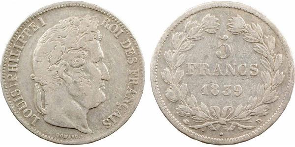 5 Franc France / July Monarchy (1830-1848) Silver Louis Philippe I of France (1773 -1850)