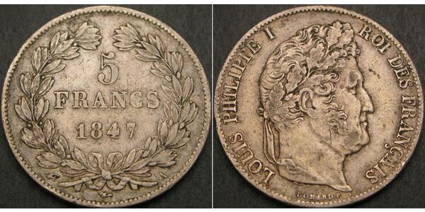 5 Franc France / July Monarchy (1830-1848) Silver Louis Philippe I of France (1773 -1850)