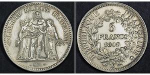 5 Franc French Second Republic (1848-1852) Silver 