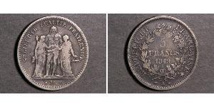 5 Franc French Second Republic (1848-1852) Silver 