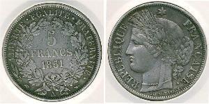 5 Franc French Second Republic (1848-1852) Silver 