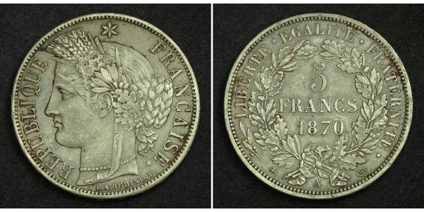 5 Franc French Second Republic (1848-1852) Silver 