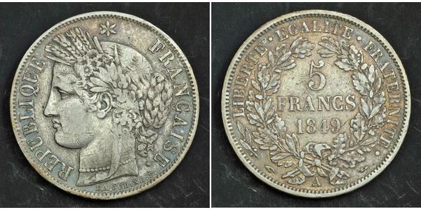 5 Franc French Second Republic (1848-1852) Silver 