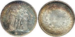 5 Franc French Third Republic (1870-1940)  Silver 