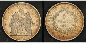 5 Franc French Third Republic (1870-1940)  Silver 