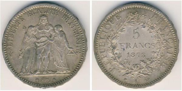 5 Franc French Third Republic (1870-1940)  Silver 