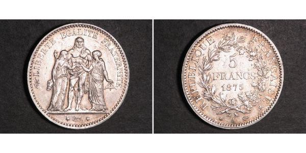 5 Franc French Third Republic (1870-1940)  Silver 