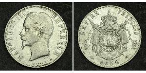 5 Franc Second French Empire (1852-1870) Silver Napoleon III (1808-1873)