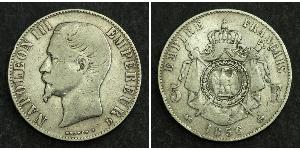 5 Franc Second French Empire (1852-1870) Silver Napoleon III (1808-1873)