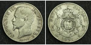 5 Franc Second French Empire (1852-1870) Silver Napoleon III (1808-1873)