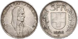 5 Franc Switzerland Silver 