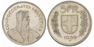 5 Franc Switzerland Silver 