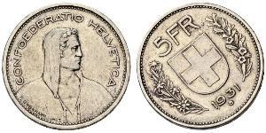 5 Franc Switzerland Silver 