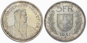 5 Franc Switzerland Silver 