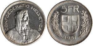 5 Franc Switzerland Silver 