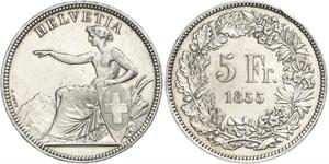 5 Franc Switzerland Silver 