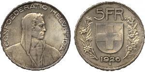 5 Franc Switzerland Silver 