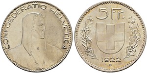 5 Franc Switzerland Silver 