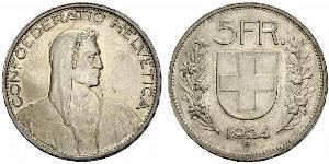 5 Franc Switzerland Silver 