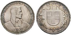 5 Franc Switzerland Silver 