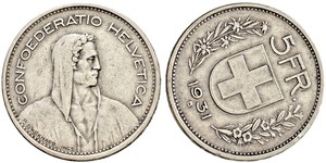 5 Franc Switzerland Silver 