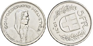 5 Franc Switzerland Silver 