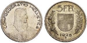 5 Franc Switzerland Silver 