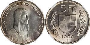 5 Franc Switzerland Silver 